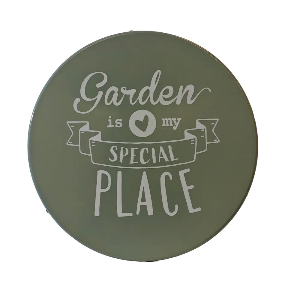 Set giardino Bistrot tavolo rotondo 60 cm e 2 sedie in metallo Verde Salvia