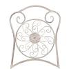 Set giardino Bistrot Tavolo rotondo 60 cm e 2 sedie richiudibili in metallo Bianco Decapato