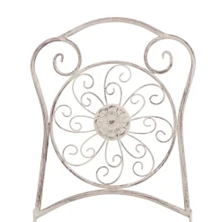 Set giardino Bistrot Tavolo rotondo 60 cm e 2 sedie richiudibili in metallo Bianco Decapato