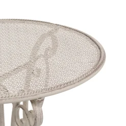 Set giardino Bistrot Tavolo rotondo 60 cm e 2 sedie richiudibili in metallo Bianco Decapato