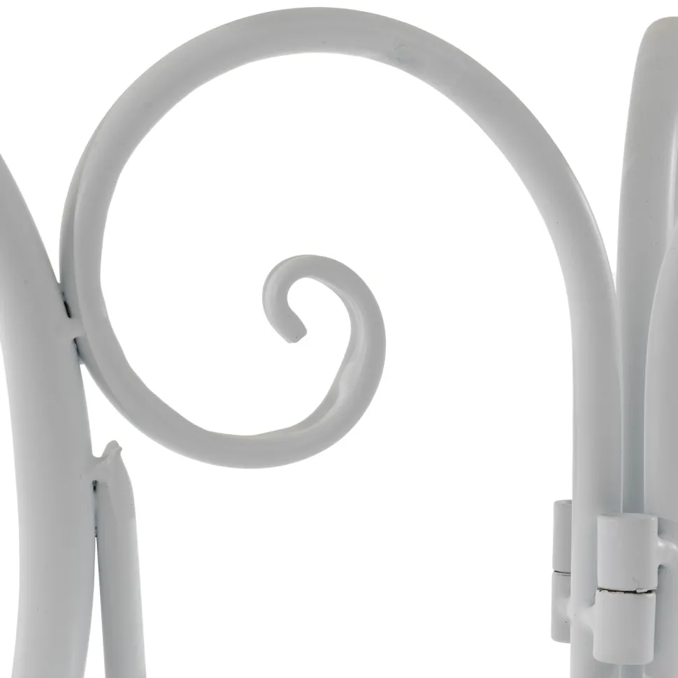 Set giardino Bistrot Tavolo rotondo 60 cm e 2 sedie richiudibili in metallo Bianco Design Liberty