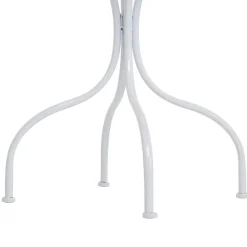 Set giardino Bistrot tavolo rotondo 60 cm e 2 sedie in metallo Bianco e Top in ceramica decorata con motivi floreali