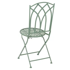 Set giardino Bistrot Tavolo rotondo 60 cm e 2 sedie pieghevoli in metallo Verde Design Liberty