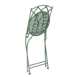 Set giardino Bistrot Tavolo rotondo 60 cm e 2 sedie pieghevoli in metallo Verde Design Liberty