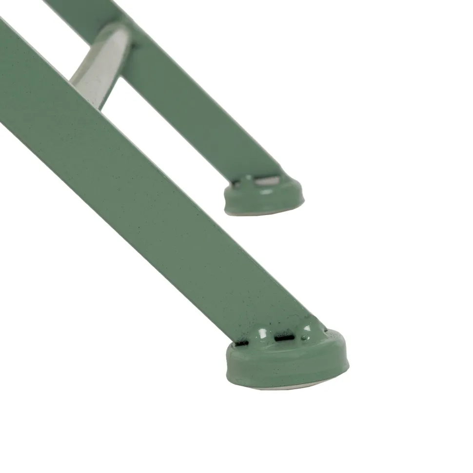 Set giardino Bistrot Tavolo rotondo 60 cm e 2 sedie pieghevoli in metallo Verde Design Liberty