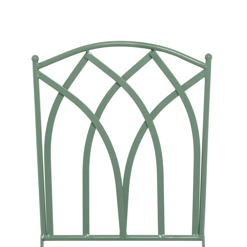 Set giardino Bistrot Tavolo rotondo 60 cm e 2 sedie pieghevoli in metallo Verde Design Liberty