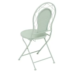 Set giardino Bistrot Tavolo rotondo 70 cm e 2 sedie richiudibili in metallo Verde