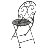 Set giardino Bistrot Tavolo rotondo 60 cm e 2 sedie richiudibili in metallo Nero Design Liberty
