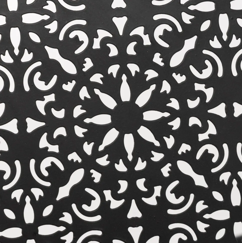 Set giardino Bistrot Tavolo rotondo 60 cm e 2 sedie richiudibili in metallo Nero Design Liberty