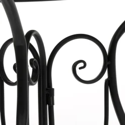 Set giardino Bistrot Tavolo rotondo 60 cm e 2 sedie richiudibili in metallo Nero Design Liberty
