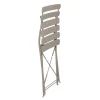Set giardino Bistrot tavolo 60x60 cm e 2 sedie pieghevoli in acciaio Tortora