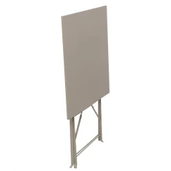 Set giardino Bistrot tavolo 60x60 cm e 2 sedie pieghevoli in acciaio Tortora