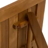 Set giardino tavolo pieghevole 60x55 cm e 2 sedie pieghevoli in legno con seduta in corda di poliestere intrecciata