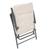 Set giardino Tavolo 45x45 cm e 2 sedie in acciaio Antracite Richiudibili con Cuscini Ècru