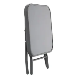 Set giardino Tavolo 45x45 cm e 2 sedie in acciaio Antracite Richiudibili con Cuscini Ècru