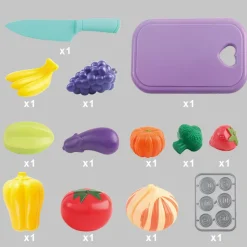 Set Gioco Frutta Shopping/Spesa & Griglia 17 Pezzi Educativi