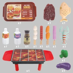 Set Gioco Frutta Shopping/Spesa & Griglia 17 Pezzi Educativi