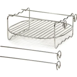 Set Griglia con 4 Spiedini per Friggitrice ad Aria h7x17x17 cm