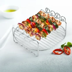 Set Griglia con 4 Spiedini per Friggitrice ad Aria h7x17x17 cm