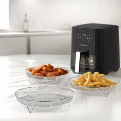 Set 3 Griglie in Acciaio Inox per Friggitrice ad Aria h4,5 cm diametro 20 cm