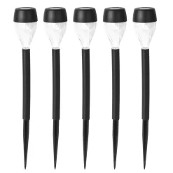 Set 5 Lampade Solari LED da Giardino con Picchetto Luce Calda