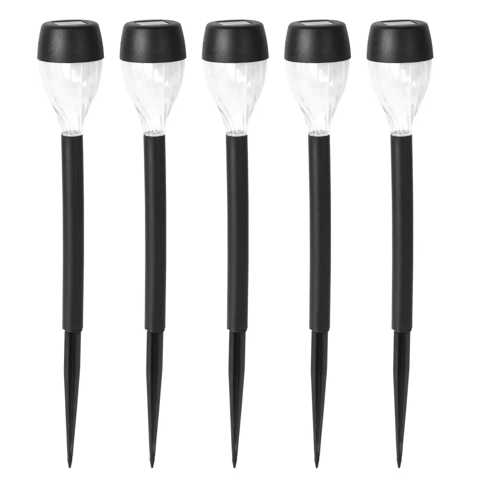 Set 5 Lampade Solari LED da Giardino con Picchetto Luce Calda