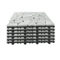 Set 6 mattonelle ad Incastro in pietra Bianca 30x30cm