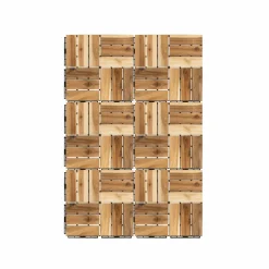 Set 6 mattonelle in legno di Acacia Naturale 30x30cm