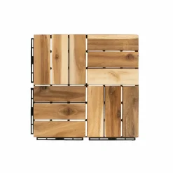 Set 6 mattonelle in legno di Acacia Naturale 30x30cm