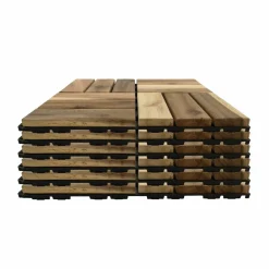 Set 6 mattonelle in legno di Acacia Naturale 30x30cm