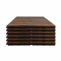 Set 6 mattonelle in legno di Acacia Scuro 30x30cm
