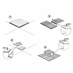 Set 6 mattonelle in legno di Acacia Scuro 30x30cm