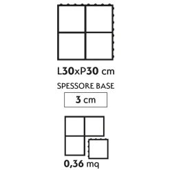 Set 4 Mattonelle Prato da Esterno in Polietilene a Incastro 30×30 cm
