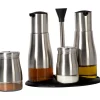 Set menage 4 contenitori in acciaio inox con stand