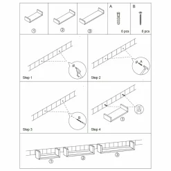 Set Mensole da Parete in Legno Bianco 3 Pezzi