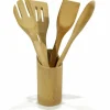 Set 4 Mestoli in bamboo con contenitore