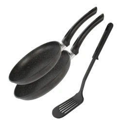Set Padelle Antiaderente con pala forata Linea Augusta diametro 20-24 cm