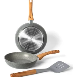 Set 2 Padelle antiaderenti con spatola Linea WoodLine