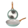 Set 2 Padelle Antiaderenti Kaitlyn Linea Wood Style diametro 24/28 cm