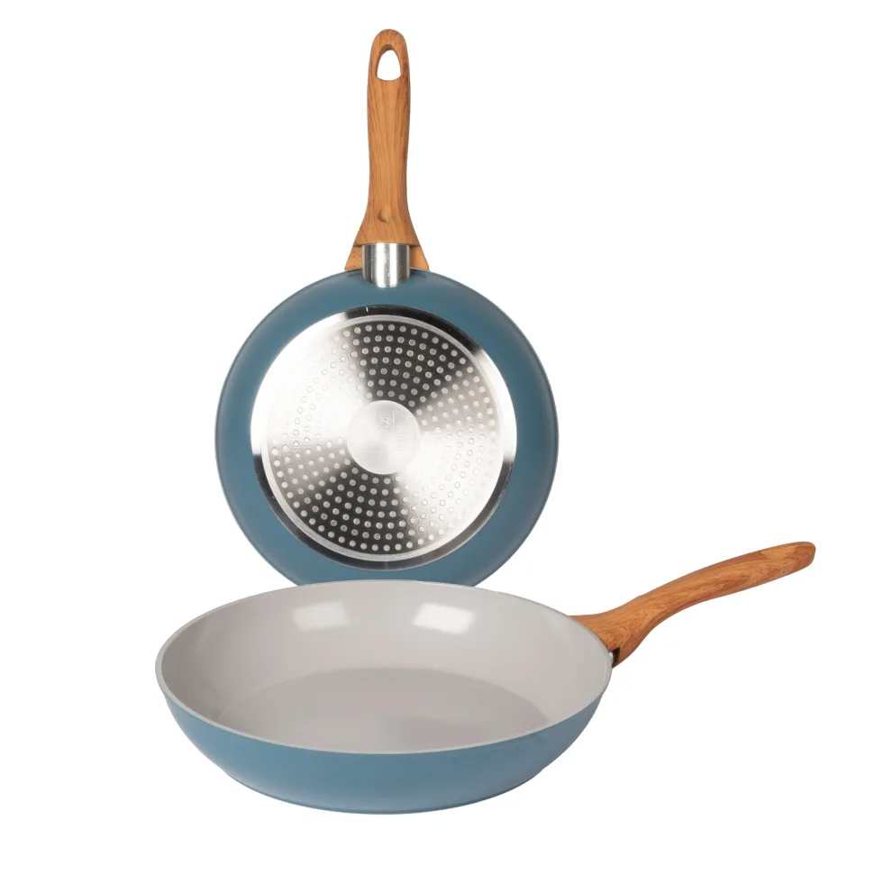 Set 2 Padelle Antiaderenti Kaitlyn Linea Wood Style diametro 24/28 cm