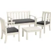 Set 3 Pezzi Cuscini Divanetto da Giardino Sfoderabili Grigio