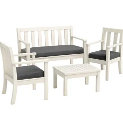 Set 3 Pezzi Cuscini Divanetto da Giardino Sfoderabili Grigio