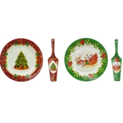 Set Piatto e Paletta di Natale in Ceramica Decorativa
