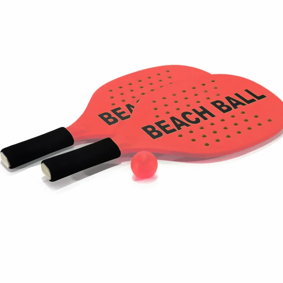 Set 2 Racchette in Legno di Pioppo con Palla Beach Ball