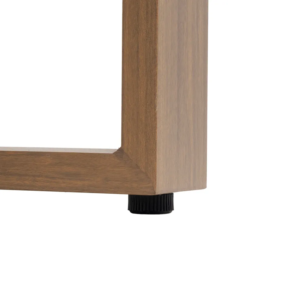 Set Salotto da giardino 4 pezzi in Alluminio Effetto legno, Tavolino in vetro e Cuscini Antracite Design Moderno