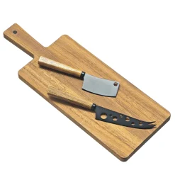 Set Tagliere Formaggi in Legno di Acacia 41x15 cm