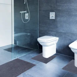 Set tappeti bagno Poppy Grigio Scuro Sophie Maison 3 pezzi