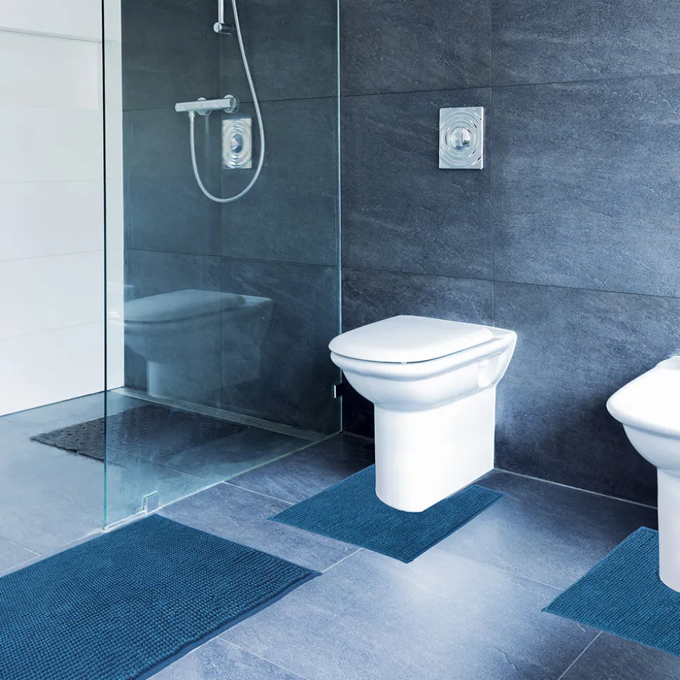 Set tappeti bagno Poppy Petrolio Sophie Maison 3 pezzi