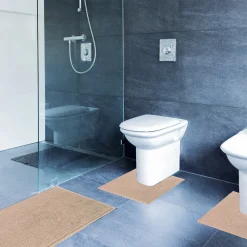 Set tappeti bagno Poppy Tortora Sophie Maison 3 pezzi