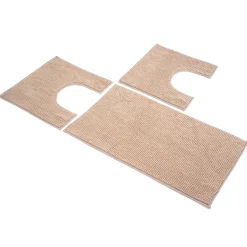 Set tappeti bagno Poppy Tortora Sophie Maison 3 pezzi